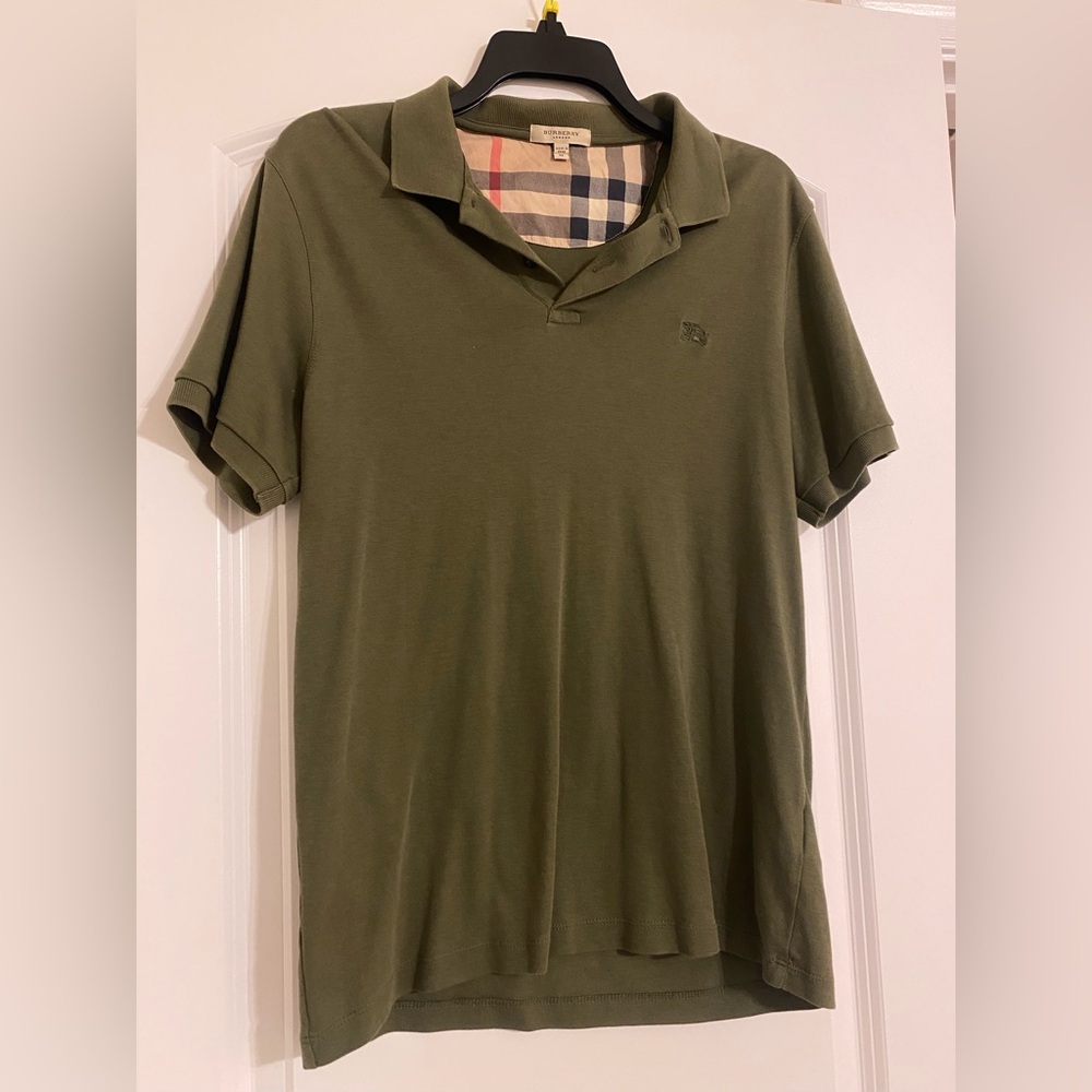 Burberry Green Polo Shirt Classic Design